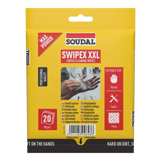 Sac De 20 Lingettes Swipex Xxl Soudal 120874 - SOUDAL