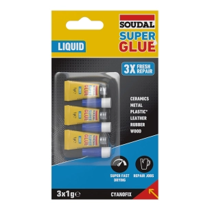 Soudal Super Colle Liquide 3x1g 160023 - SOUDAL