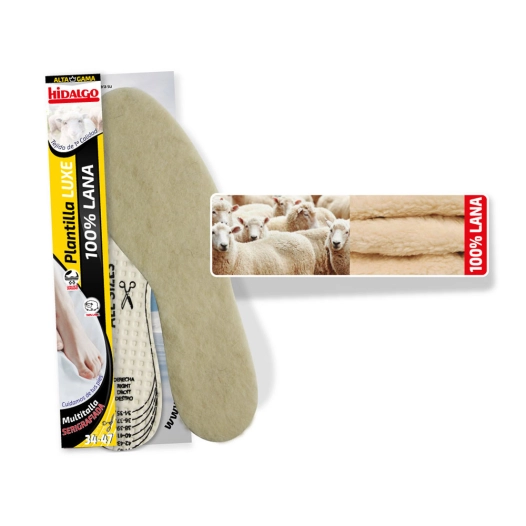 6 Semelle Intérieure De Chaussures En Cuir 100% Laine Découpée Hidalgo - HIDALGO