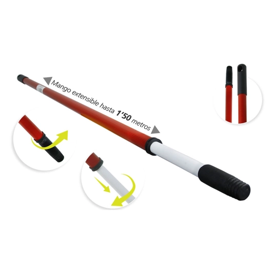 24 Manche Métallique Extensible 86-150cm Filetage Ø22mm - HIDALGO