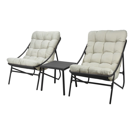 Ensemble De Jardin 3 Pièces Avec Coussin Inclus