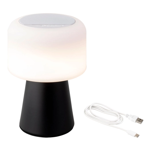 Haut-Parleur Led De 22,5cm Bluetooth Rechargeable Pour Intérieur Et Extérieur Blanc Et Noir 894415