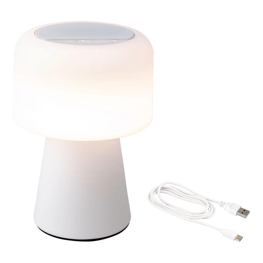 Haut-Parleur Led De 22,5cm Bluetooth Rechargeable Pour Intérieur Et Extérieur Blanc 894417