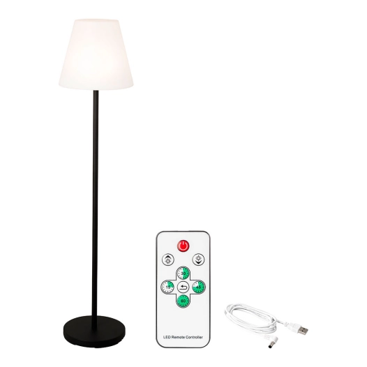 Lampe De Sol Rechargeable Blanche Et Noire Pour Intérieur Et Extérieur Avec Télécommande 150cm 894459