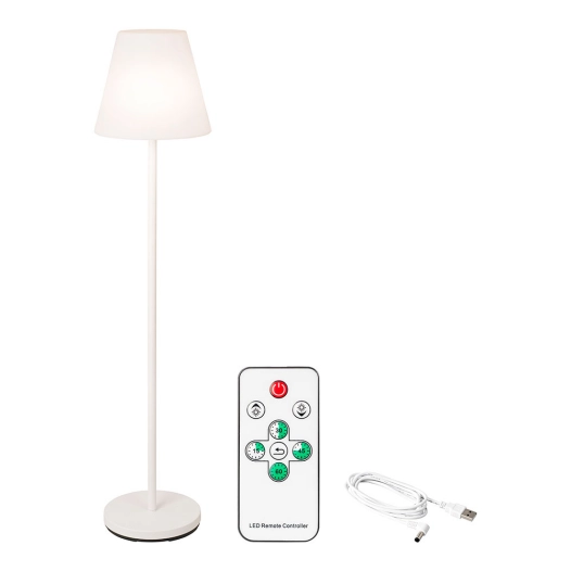 Lampe De Sol Rechargeable Blanche Pour Intérieur Et Extérieur Avec Télécommande 150cm 894460