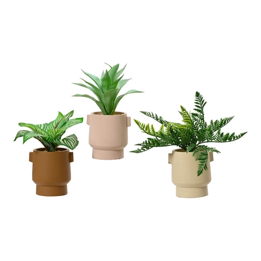 Plante Artificielle De 25cm Avec Des Pots De Couleurs Variées 808559