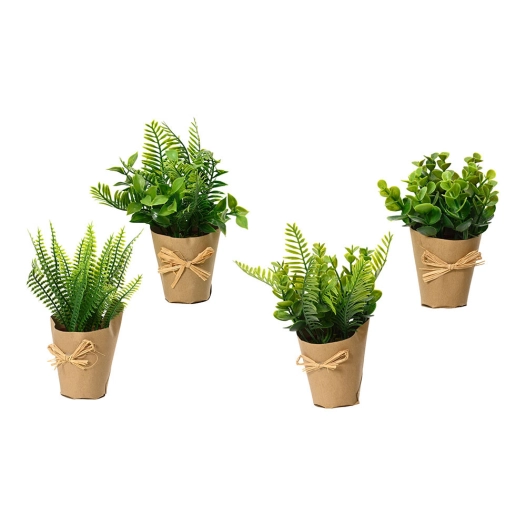 1 Plante Artificielle Avec Pot En Papier De 18cm Modèles Variés 808607