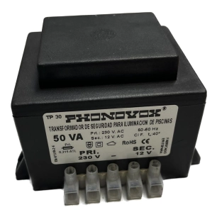 Transformateur De Piscine 50va 230/12v 50-60hz Ip-00 Bloc Tp31050 Phonovox - PHONOVOX