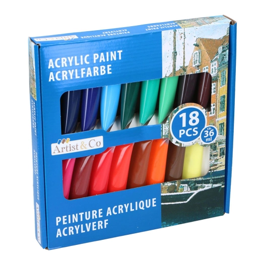 Lot De 18 Peintures Acryliques 36ml Artist&Co - ARTIST&CO