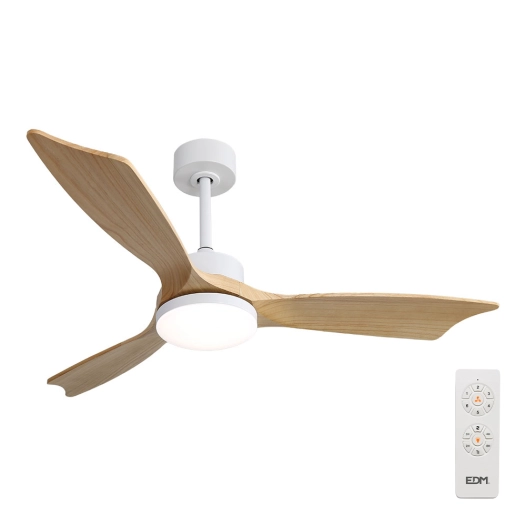 Ventilateur De Plafond Bois Lumière Led 3000/4000/6000k Baltic Edm