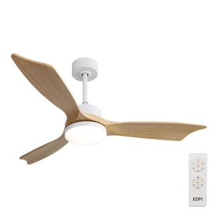 Ventilateur De Plafond Bois Lumière Led 3000/4000/6000k Baltic Edm
