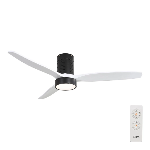 Ventilateur De Plafond Bois Lumière Led 3000/4000/6500k Kara Edm
