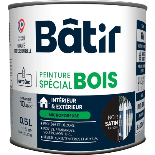 p/bois satin 0,5l noir ral9005
