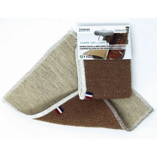 Carré laine lustrage cuirs et bois 18x20 cm - TISSAGES DE BEAULIEU