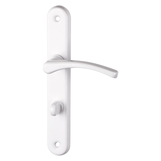 Poignée de porte Eva alu blanc sur plaque condamnation - ALPERTEC