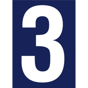 Chiffre adhésif N° rue 3 sur carte - NOVAP