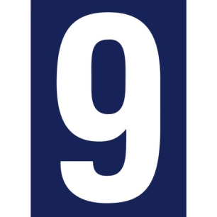 Chiffre adhésif N° rue 9 sur carte - NOVAP