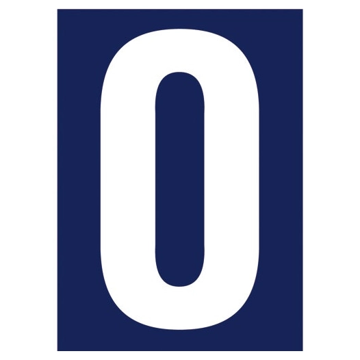 Chiffre adhésif N° rue 0 sur carte - NOVAP