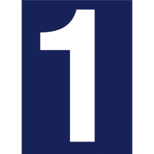 Chiffre adhésif N° rue 1 sur carte - NOVAP