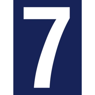 Chiffre adhésif N° rue 7 sur carte - NOVAP