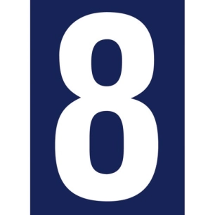 Chiffre adhésif N° rue 8 sur carte - NOVAP