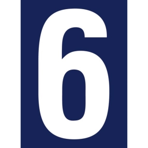 Chiffre adhésif N° rue 6 sur carte - NOVAP