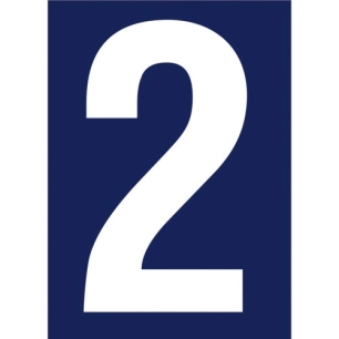 Chiffre adhésif N° rue 2 sur carte - NOVAP