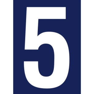 Chiffre adhésif N° rue 5 sur carte - NOVAP