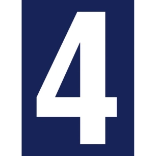 Chiffre adhésif N° rue 4 sur carte - NOVAP