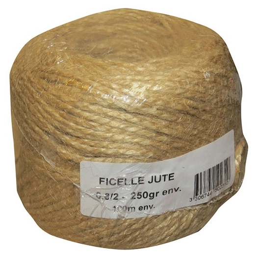 Ficelle jute 0.8/2 bobine de 250gr - CORDERIE TOURNONAISE