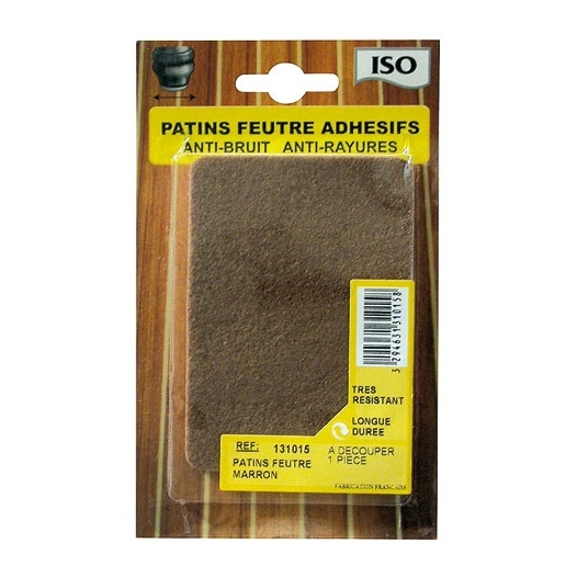 Patin feutre adhésif 75x100 marron x1 sc - ISO