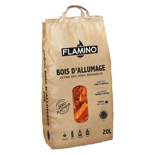 Bois d'allumage 20l sac kraft - FLAMINO
