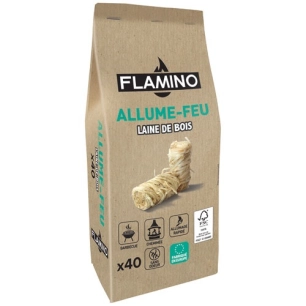 Allume feu laine de bois x 40 - FLAMINO