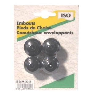 Embout patin envel.caout.noir d16 sc - ISO