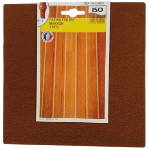Patin feutre adhésif 190x190 marron x1 sc - ISO