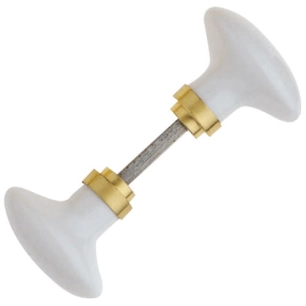 Ensemble boutons de porte olive porcelaine blanc - ALPERTEC