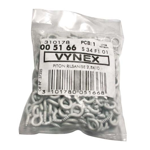 Piton à vis rilsanisé 2.5x10 vrac x200 - VYNEX