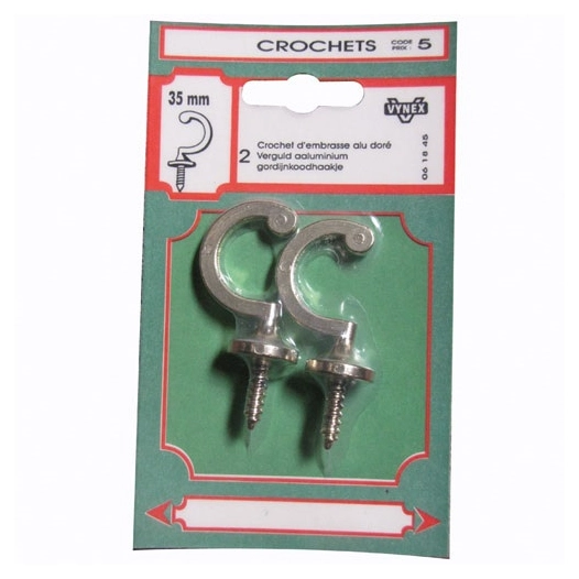 Crochet embrasse alu doré 35 sc - VYNEX