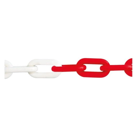 Chaine signalisation plast. rouge-blanc Ø8mm bobine 25m - CHAPUIS