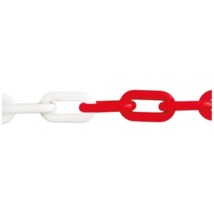 Chaine signalisation plast. rouge-blanc Ø8mm bobine 25m - CHAPUIS