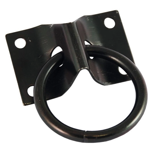 Platine 70x45mm avec anneau acier zingué noir Ø7mm uc1 - CHAPUIS