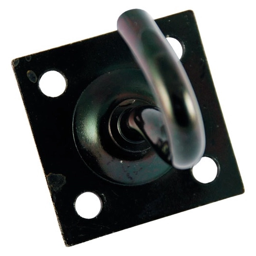 Crochet fixe acier zing. noir Ø7mm 4 trous plat. 45x45mm uc1 - CHAPUIS