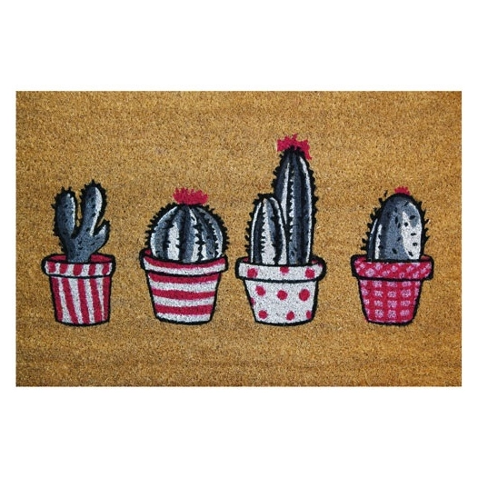 Tapis coco naturel cactus 40x60cm - IDMAT