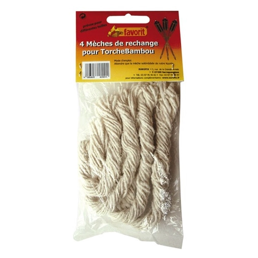 Meches rechanges torche bambou x 4 - FAVORIT