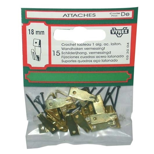 Crochet tableau+3 aigu. 35mm blister - VYNEX