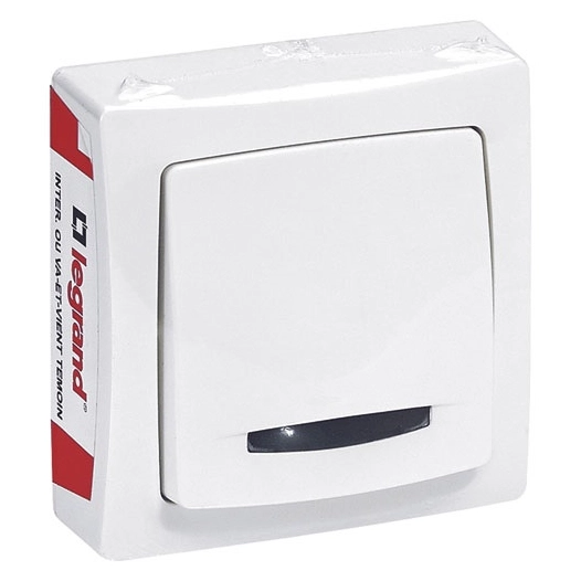 Asl interrupteur simple blanc avec témoin - LEGRAND