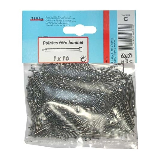 Pointe TH acier 1.0x20 100g - VYNEX