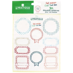 100 Sachet 10x3 étiquettes adhésives assorties pour conserves - LE PRATIQUE
