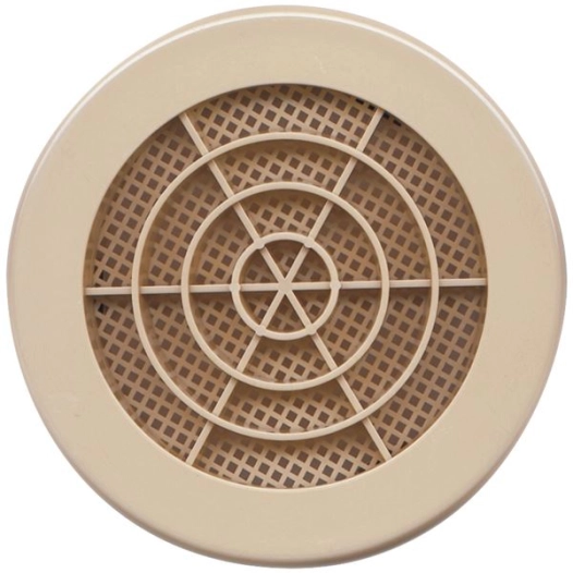 Grille fixe ronde à clipser avec moustiquaire Ø100mm sable - AUTOGYRE