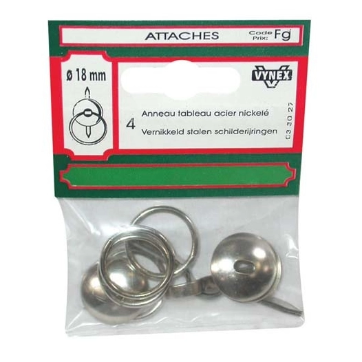 Anneau tableau acier nickelé 18mm sc - VYNEX